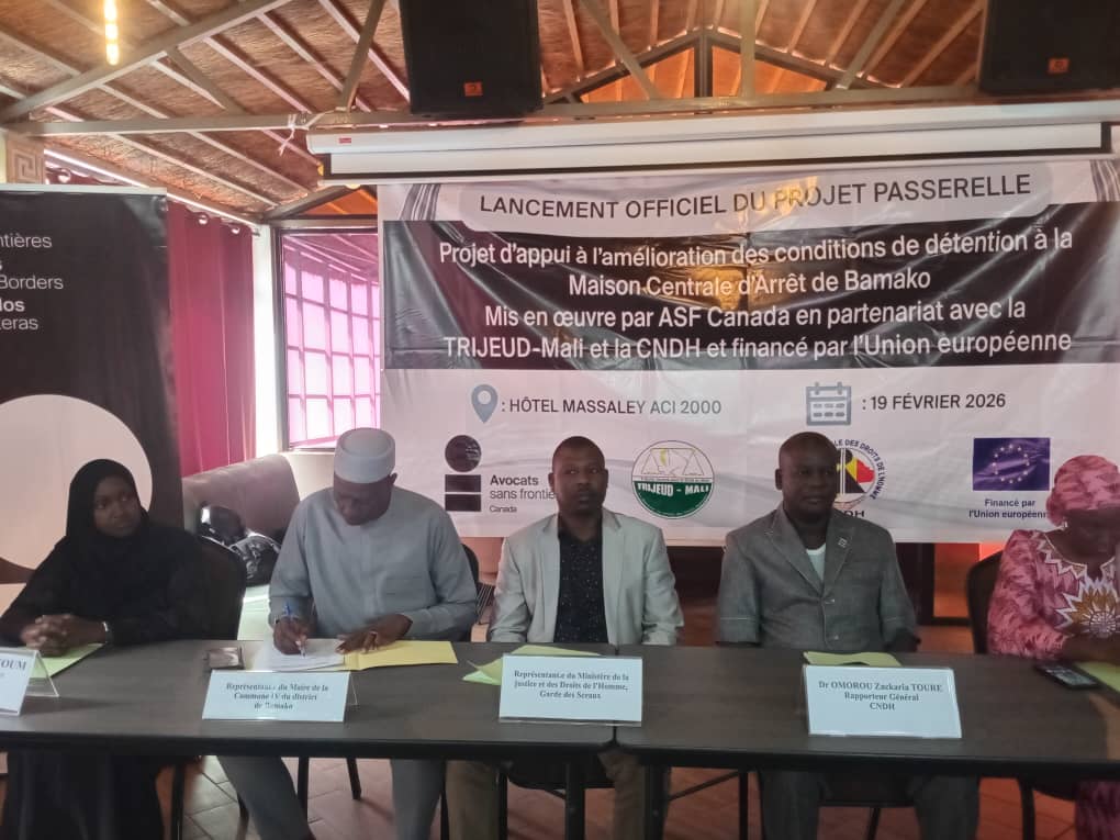 Droits Humains : Le projet « PASSERELLE » lancé pour améliorer les conditions de détention au Mali